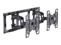 Multibrackets M Pro Series - Asennuskomponentti (seinälevy, 2 arms) - modulaarinen malleihin 2 litteää paneelia - muovi, alumiini, teräs - musta -näytön koko: 32"-50" 7350105216619