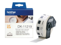 Brother DK-11219 - Musta valkoisella - Rulla (1,2 cm) 1200 kpl (1 rulla (rullaa) x 1200) tarrat malleihin Brother QL-1050, QL-1060, QL-500, QL-550, QL-560, QL-570, QL-580, QL-650, QL-700, QL-720 DK11219