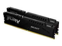 Kingston FURY Beast - DDR5 - pakkaus - 32 Gt: 2 x 16 Gt - DIMM 288 nastaa - 6800 MHz / PC5-54400 - CL34 - 1.4 V - puskuroimaton - on-die ECC - musta KF568C34BBEK2-32