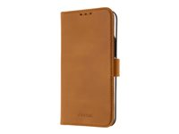 Insmat Premium - Läppäkansi matkapuhelimelle - aito nahka, paperi, pahvi, polykarbonaatti, puuvilla, alumiinifolio - ruskea malleihin Apple iPhone 13 650-3014
