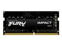 Kingston FURY Impact - DDR4 - pakkaus - 16 Gt: 2 x 8 Gt - SO-DIMM 260-pin - 3200 MHz / PC4-25600 - CL20 - 1.2 V - puskuroimaton - non-ECC - musta KF432S20IBK2/16