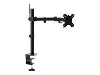 Kensington SmartFit Ergo Single Extended Monitor Arm - Asennuspakkaus - säädeltävä varsi malleihin Näyttö - jauhemaalattu teräs - musta -näytön koko: enint. 34" - työpöytä, C-puristin, läpivientikumi, pöytäasennus K55408WW