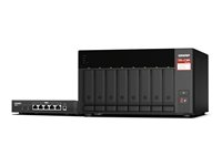 QNAP TS-873A - NAS-palvelin - 8 telineet - SATA 6Gb/s - RAID JBOD, RAID 0, 1, 10, 50, 60, 5, 6 - RAM 8 Gt - 2.5 Gigabit Ethernet - iSCSI tuki - sekä QSW-1105-5T-kytkin TS-873A-SW5T