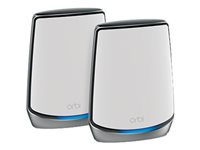 NETGEAR Orbi WiFi System RBK852 - Wi-Fi-järjestelmä - (reititin, laajennin) - enint. 350 m2 - verkko 1GbE, 2.5GbE - Wi-Fi 5, Wi-Fi 6 - Tri-Band RBK852-100EUS
