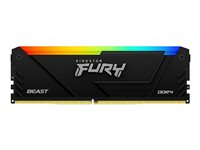 Kingston FURY Beast RGB - DDR4 - moduuli - 16 Gt - DIMM 288 nastaa - 3600 MHz / PC4-28800 - CL18 - 1.35 V - puskuroimaton - non-ECC - musta KF436C18BB2A/16
