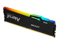 Kingston FURY Beast RGB - DDR5 - moduuli - 8 Gt - DIMM 288 nastaa - 5200 MHz / PC5-41600 - CL36 - 1.25 V - puskuroimaton - on-die ECC KF552C36BBEA-8