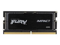Kingston FURY Impact - DDR5 - pakkaus - 32 Gt: 2 x 16 Gt - 262-nastainen SO-DIMM - 6000 MHz / PC5-48000 - CL38 - 1.35 V - puskuroimaton - on-die ECC - musta KF560S38IBK2-32