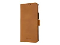 Insmat Premium - Läppäkansi matkapuhelimelle - paperi, pahvi, nahka, polykarbonaatti, puuvilla, alumiinifolio, pronssi - ruskea malleihin Apple iPhone 12, 12 Pro 650-2896