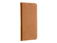 Insmat Premium - Läppäkansi matkapuhelimelle - käsintehty nahka, kartonki + paperi + alumiinifolio, puuvillaompeleet - ruskea malleihin OnePlus Nord 2 5G 650-2988